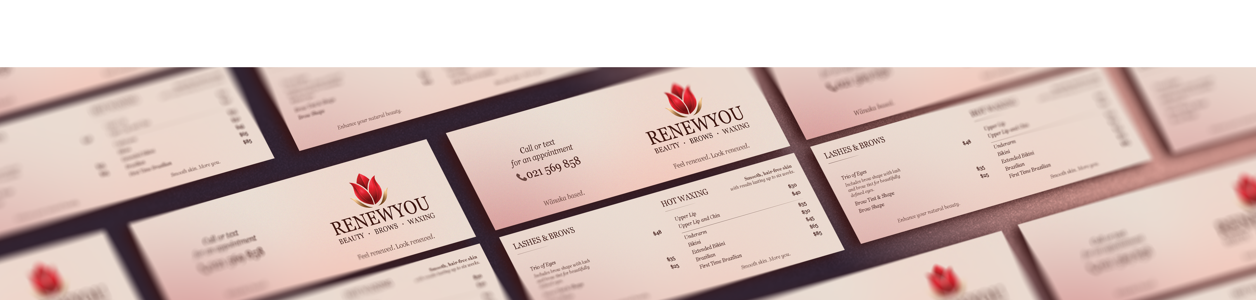 RenewYou beauty business card design banner